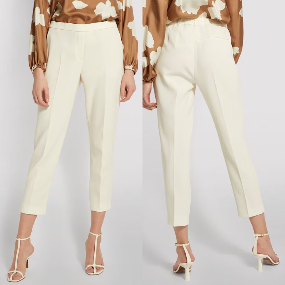 NWT Theory White Treeca Cropped Slim Pull-On Pants